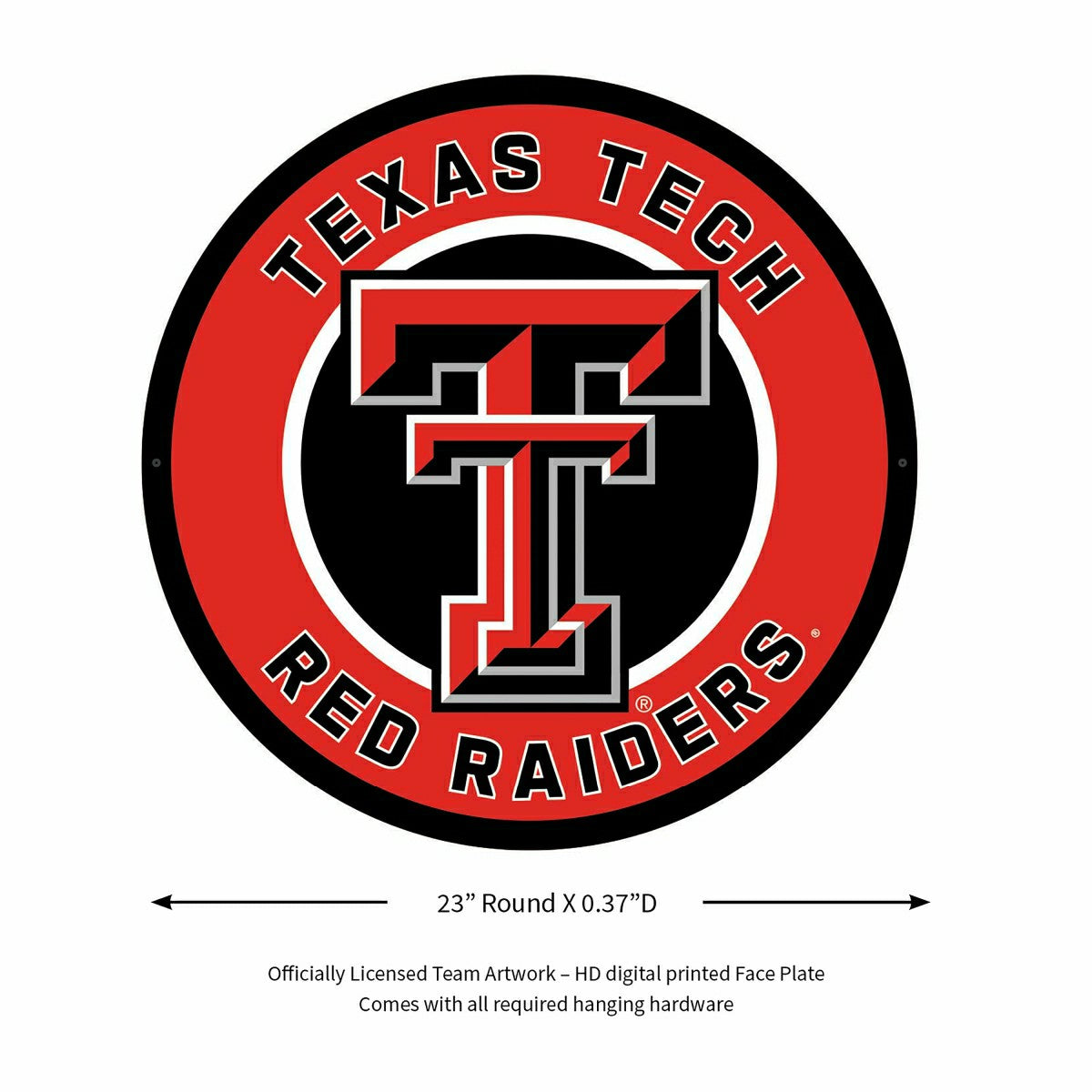 Team Sports America Value - LED Wall Decor, Round, Texas Tech University