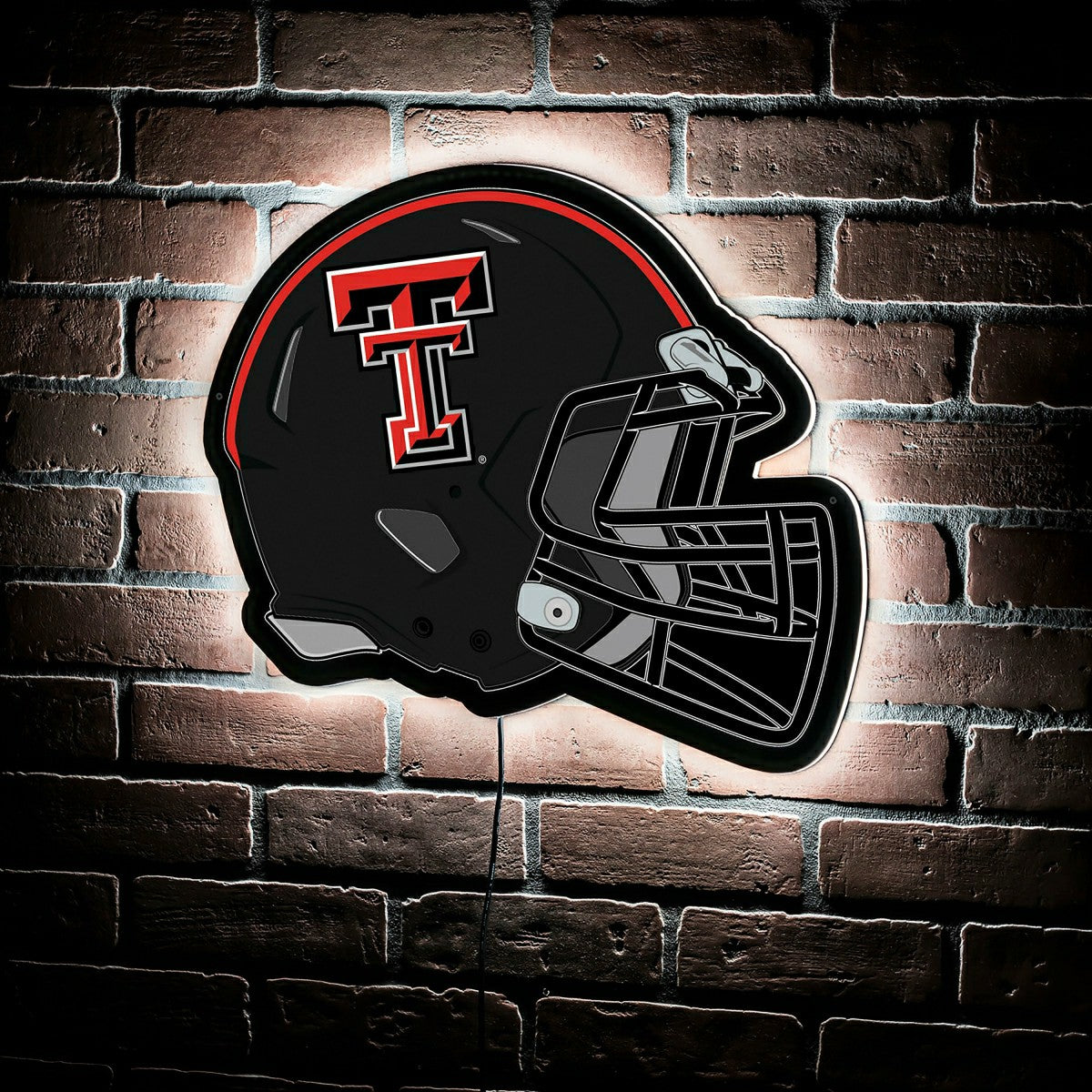 Team Sports America Recommended - LED Wall Decor, Helmet, Texas Tech University