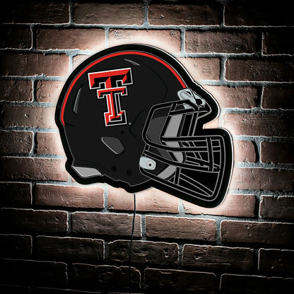 Team Sports America Recommended - LED Wall Decor, Helmet, Texas Tech University