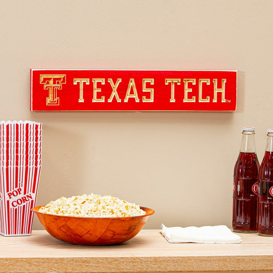 Team Sports America Trending - Texas Tech University Engraved Wood Sign, 3.5" x 18"