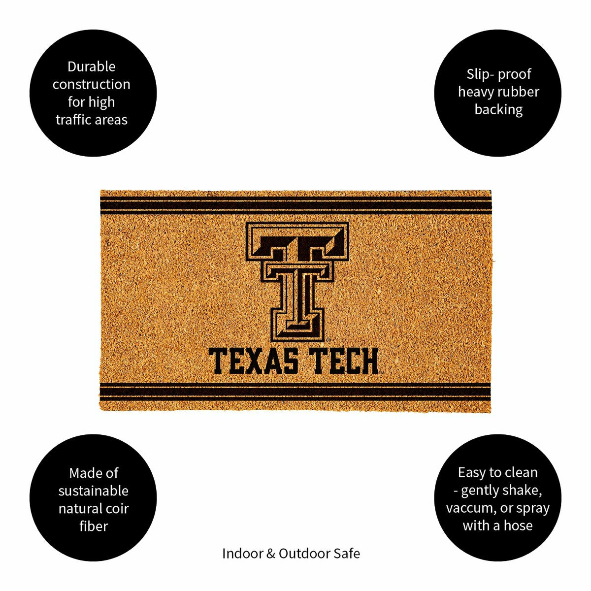 Team Sports America Recommended - Texas Tech University, Coir Mat 1C