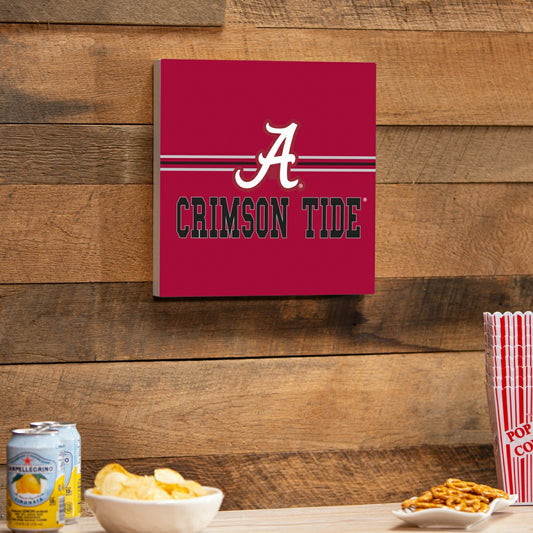 Team Sports America Classic - University of Alabama Wood Wall Sign, 12x12