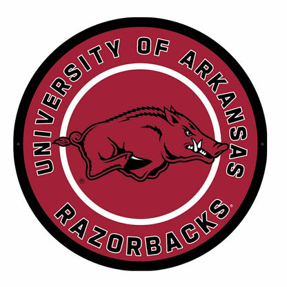 Team Sports America Value - LED Wall Decor, Round, University of Arkansas