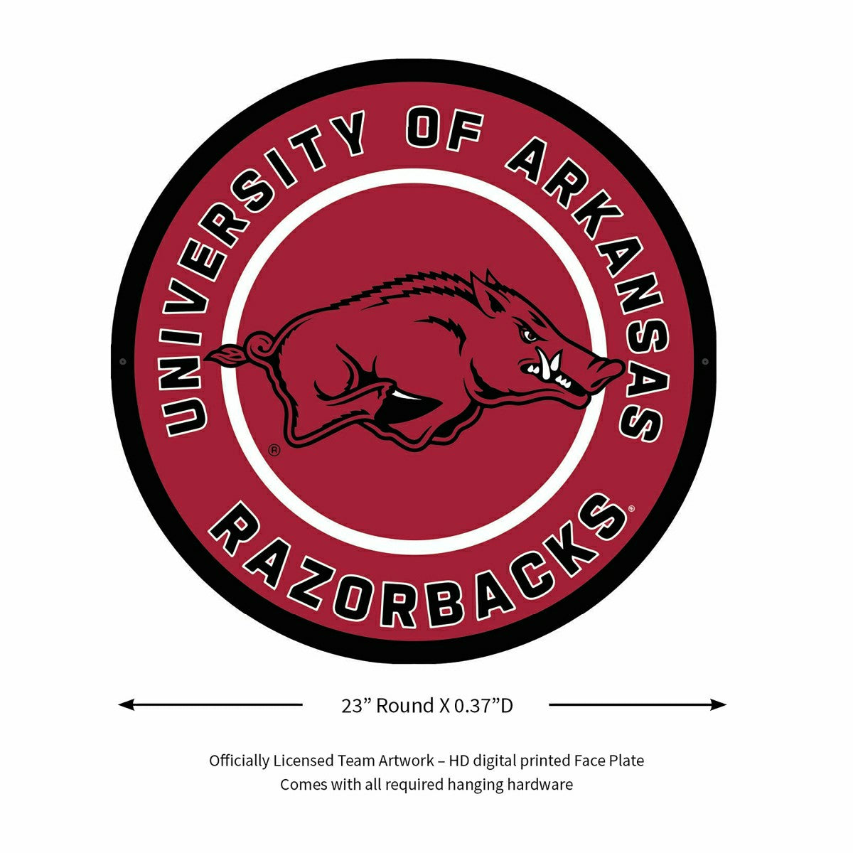 Team Sports America Value - LED Wall Decor, Round, University of Arkansas