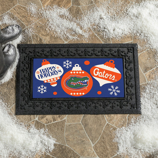 Team Sports America Exclusive - University of Florida Holiday Flocked Coir Sassafras Switch Mat, 22"x1