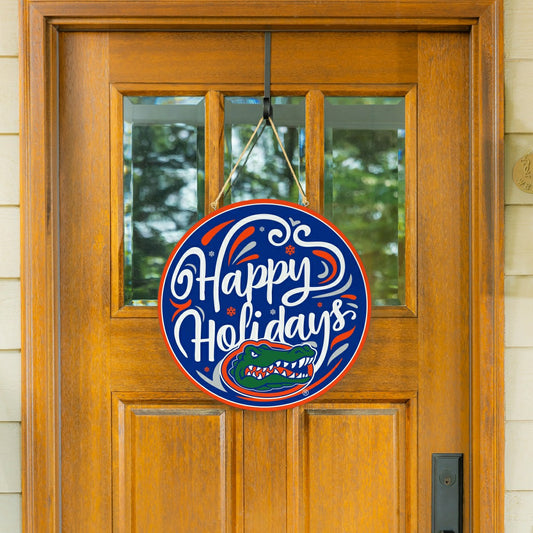 Team Sports America Classic - University of Florida Holiday Round Door Décor with Hanging Rope, 18x1