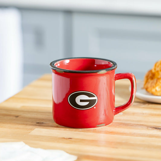 Team Sports America Value - University of Georgia Ceramic Camp Cup with Enamel Finish, 14oz