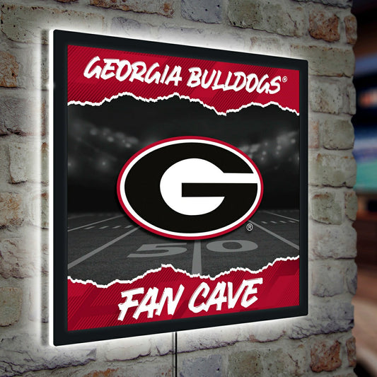 Team Sports America Signature - University of Georgia 23"H x 23"L LED Wall Decor, Edgelite, Square