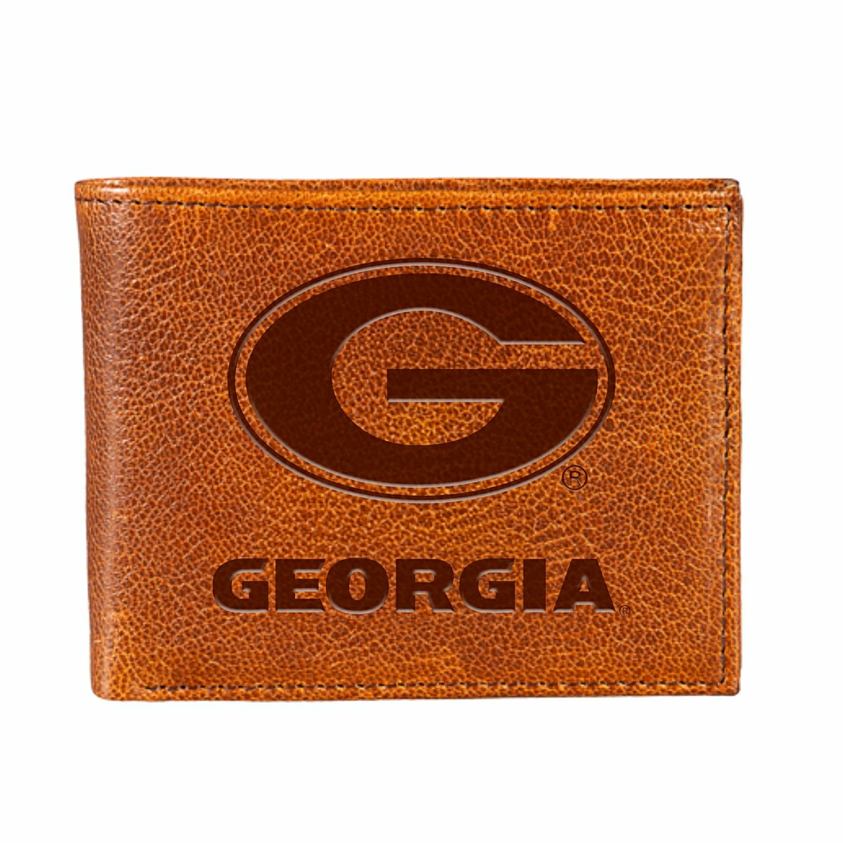 Team Sports America Classic - University of Georgia, Embossed 100% Genuine Tumbled Leather Passcase