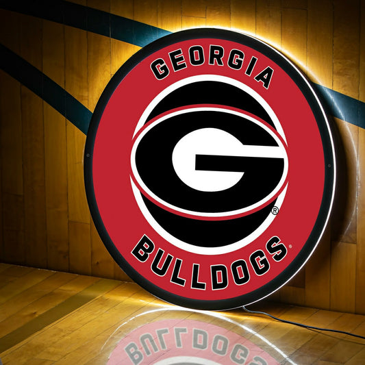 Team Sports America Best Seller - LED Wall Decor, Round, University of Georgia