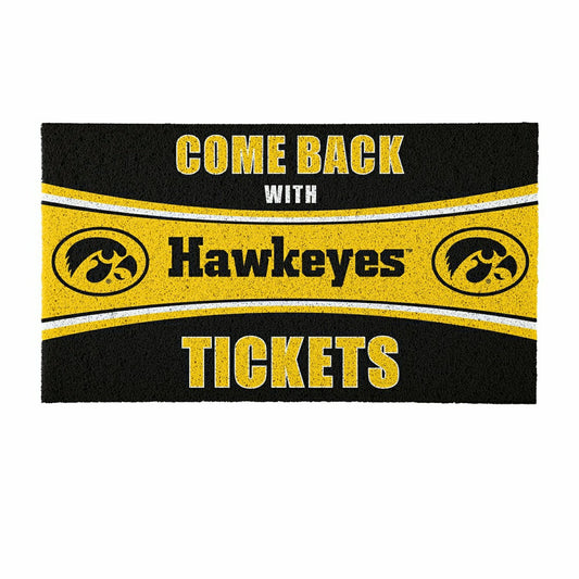 Team Sports America Trending - 28" x 16" PVC Trapper Mat, Come Back with Tickets, University of Iowa
