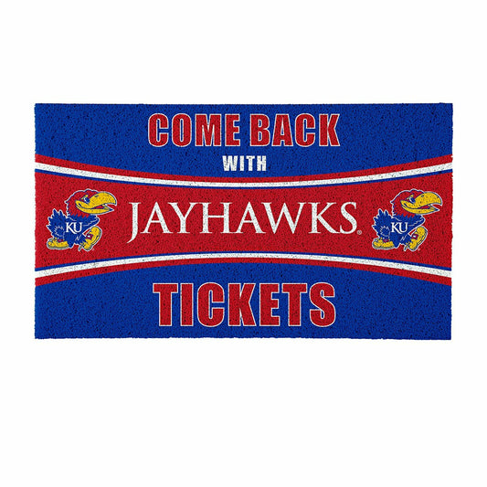 Team Sports America Classic - 28" x 16" PVC Trapper Mat, Come Back with Tickets, University of Kansa