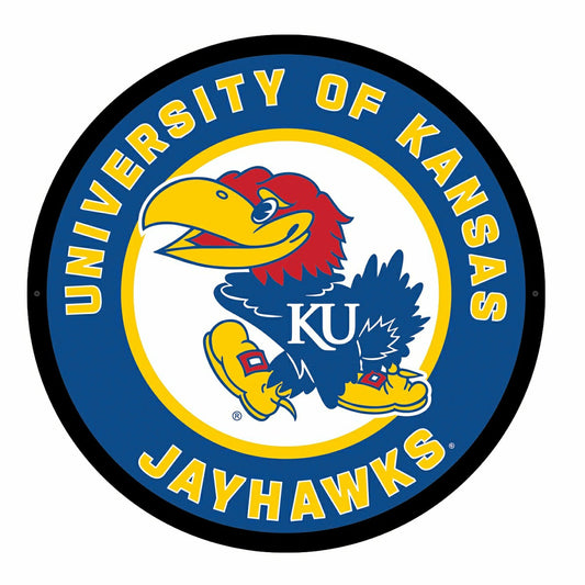 Team Sports America Classic - LED Wall Decor, Round, University of Kansas