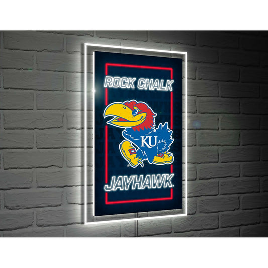 Team Sports America Everyday - University of Kansas College Rectangle Neolite LED Decor