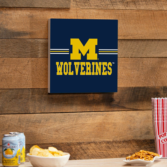 Team Sports America Exclusive - University Of Michigan Wood Wall Sign, 12x12