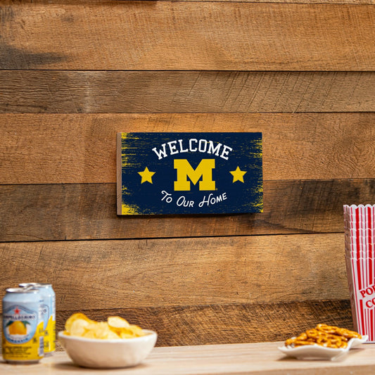Team Sports America Signature - University Of Michigan Wood Wall Sign, 6x11