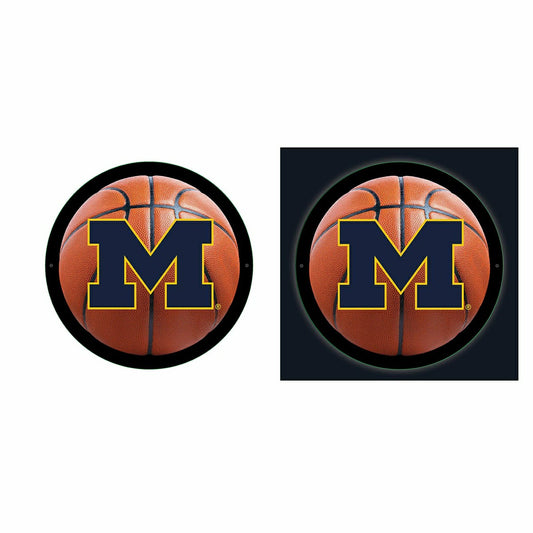 Team Sports America Best Seller - University Of Michigan College Basketball Small Round Edgelite LED Dec