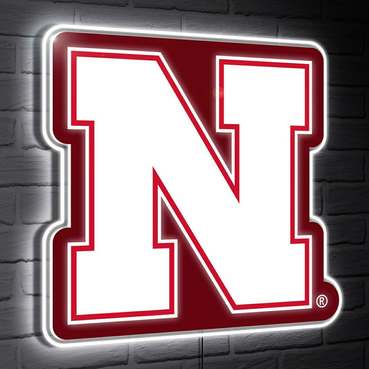 Team Sports America Value - Nebraska LED Wall Decor, Glazelite, Logo