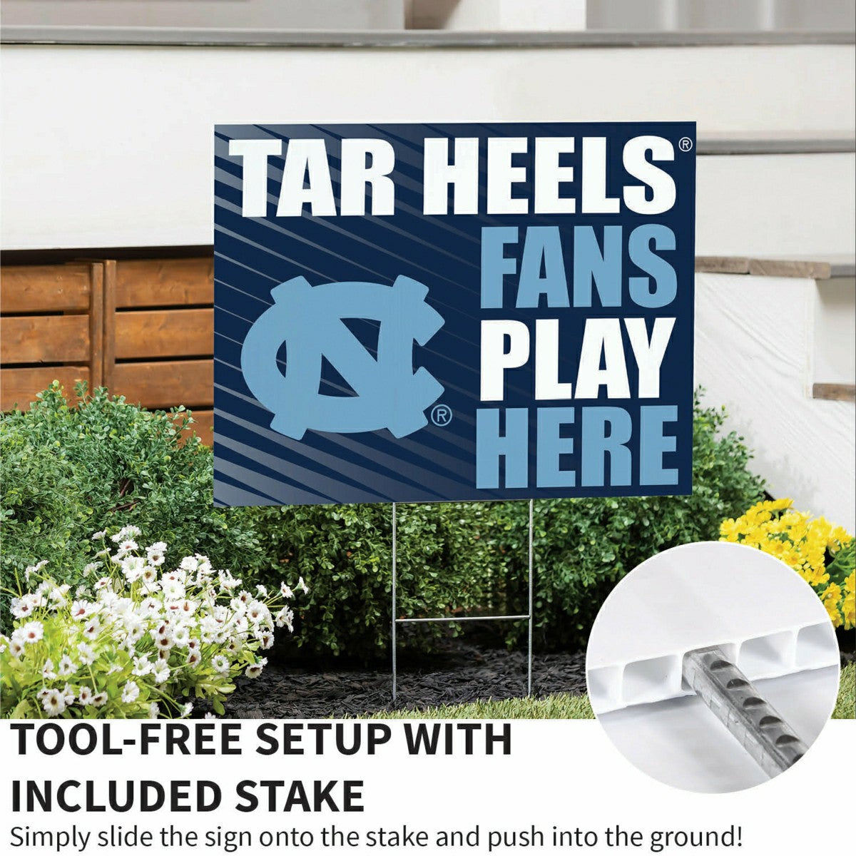 Team Sports America Everyday - University of North Carolina Coroplast Yard Sign "Fans Play Here"