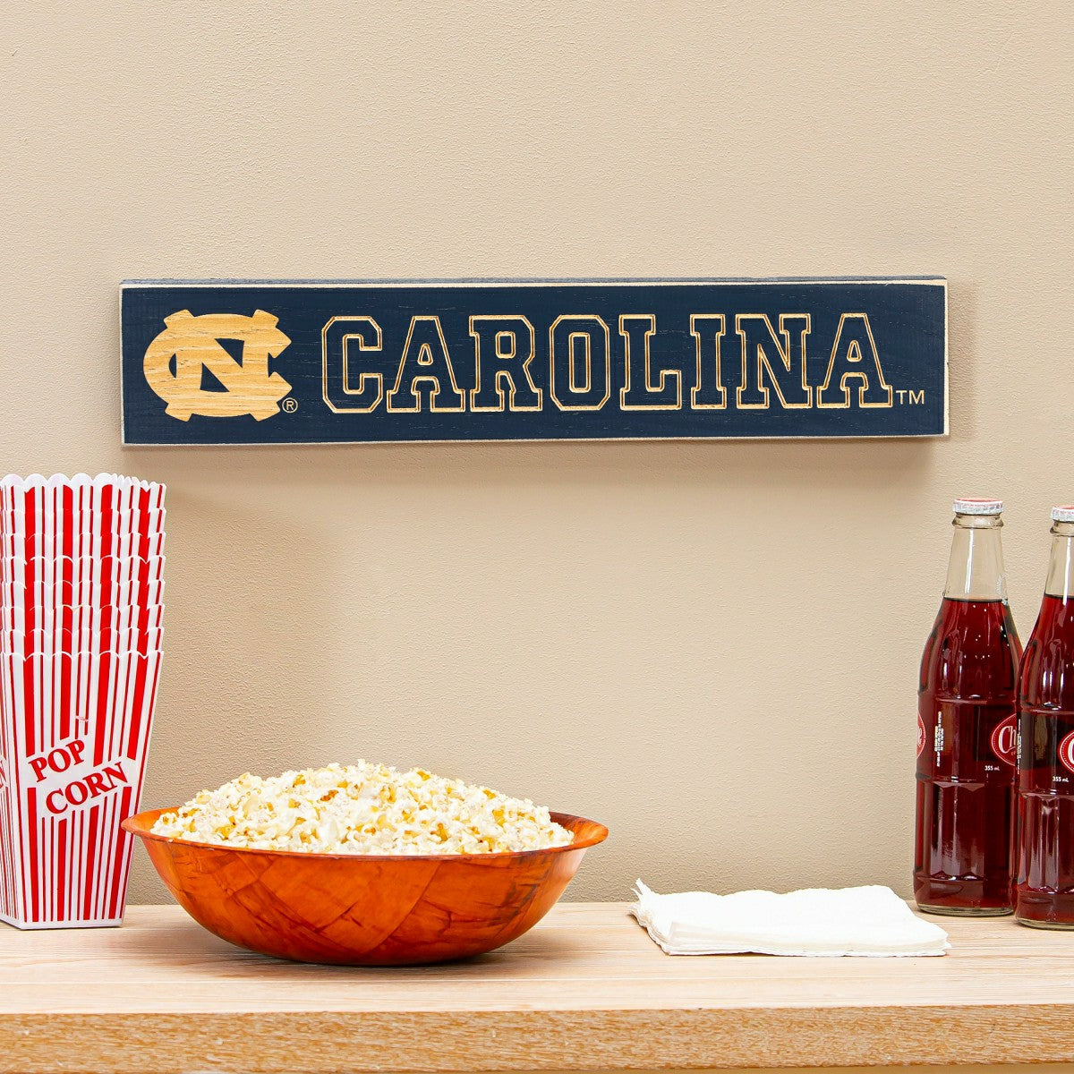 Team Sports America Trending - University of North Carolina Engraved Wood Sign, 3.5" x 18"