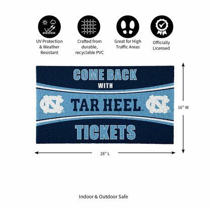 Team Sports America Recommended - 28" x 16" PVC Trapper Mat, Come Back with Tickets, University of North
