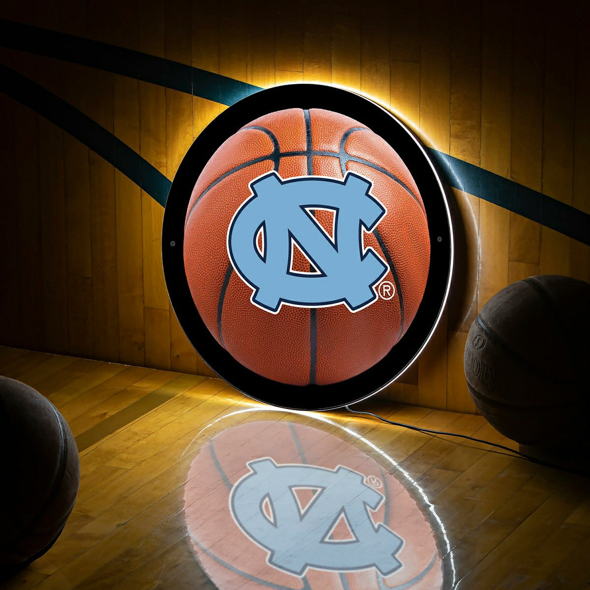 Team Sports America Value - LED Wall Decor, Round, Med, UNC, Basketball