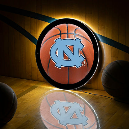 Team Sports America Value - LED Wall Decor, Round, Med, UNC, Basketball