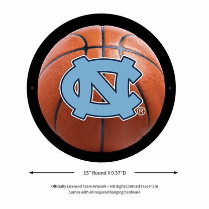 Team Sports America Value - LED Wall Decor, Round, Med, UNC, Basketball