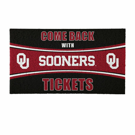 Team Sports America Everyday - 28" x 16" PVC Trapper Mat, Come Back with Tickets, University of Oklah