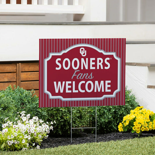 Team Sports America Recommended - University of Oklahoma Coroplast Yard Sign, "Fans Welcome"