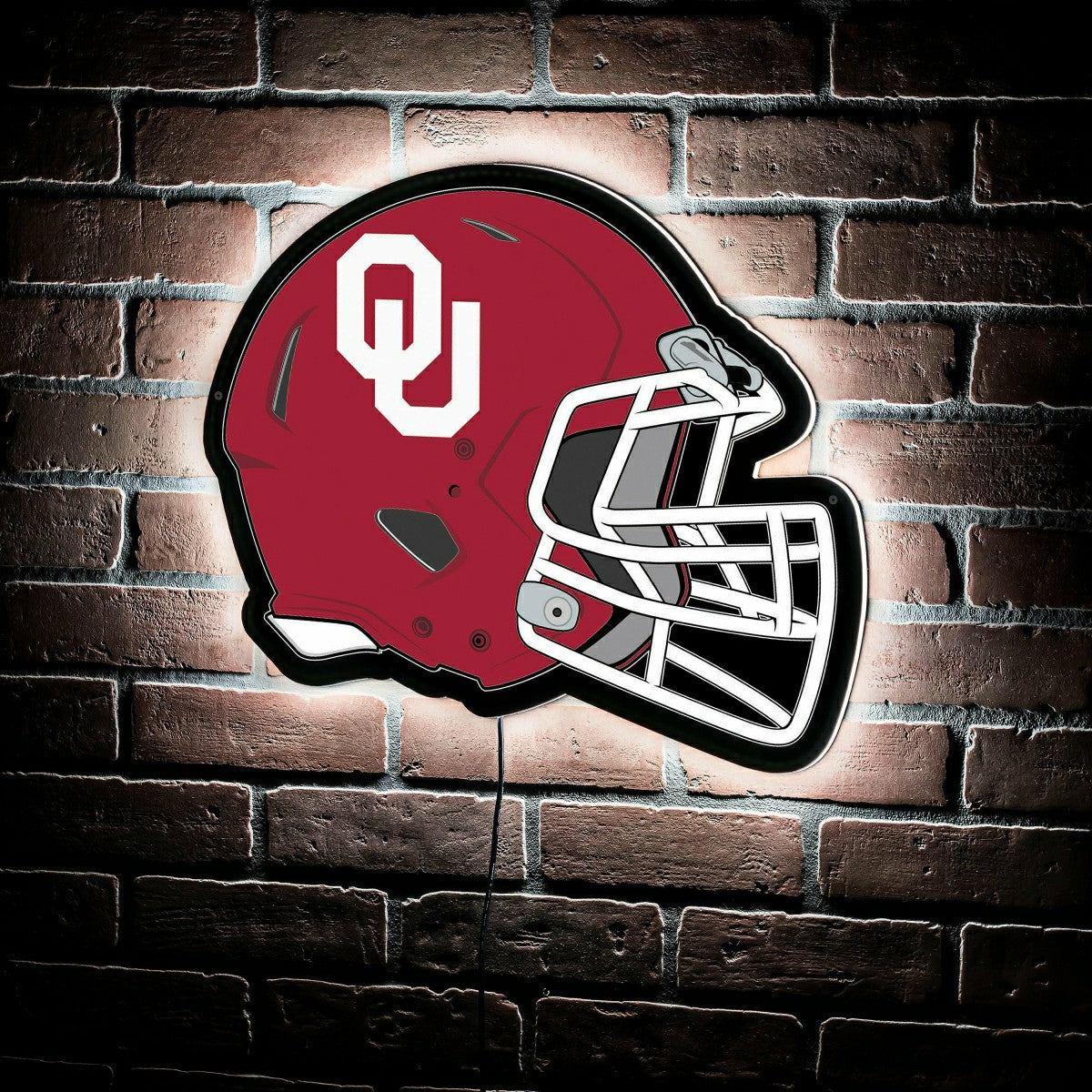 Team Sports America Value - LED Wall Decor, Helmet, University of Oklahoma