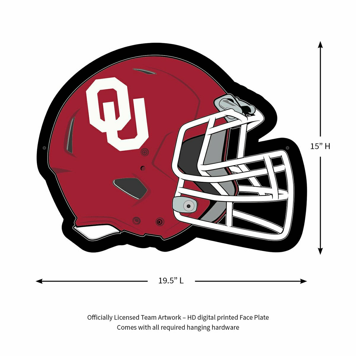 Team Sports America Value - LED Wall Decor, Helmet, University of Oklahoma