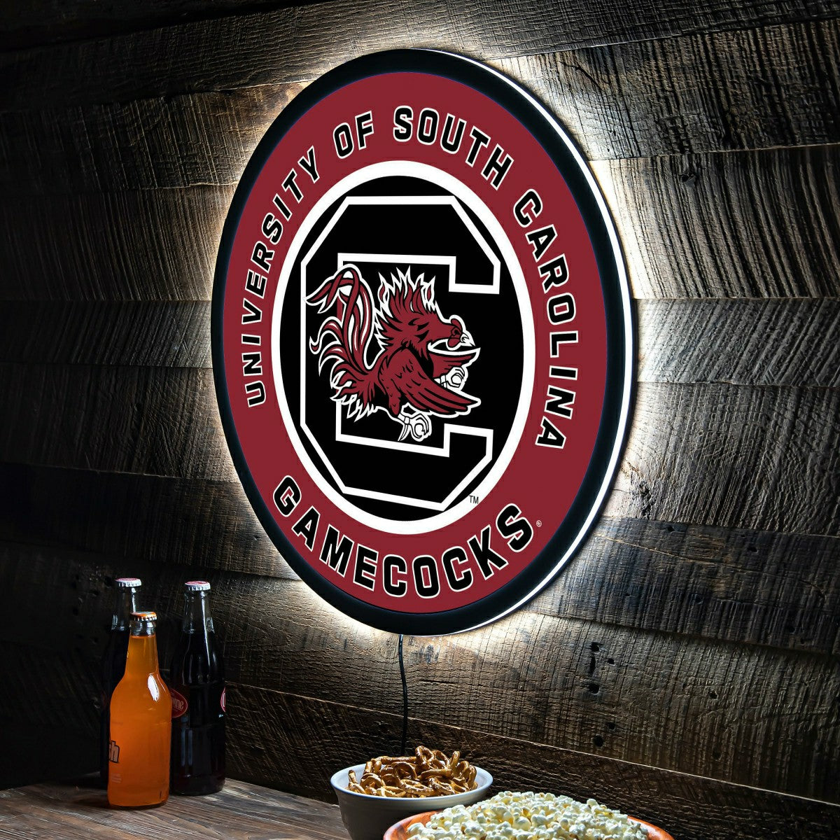 Team Sports America Exclusive - LED Wall Decor, Round, University of South Carolina