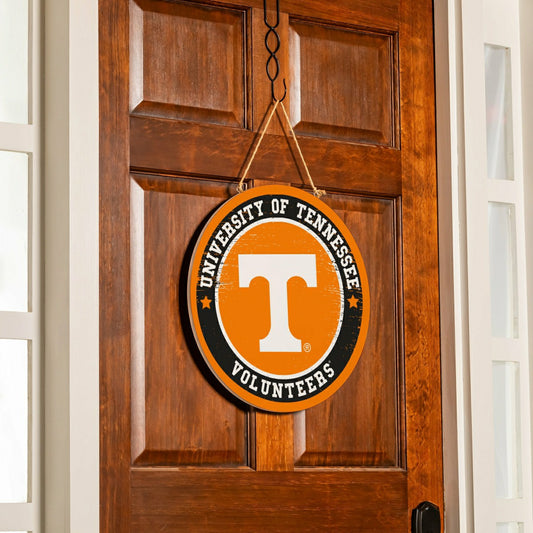 Team Sports America Recommended - University of Tennessee Round Door Décor with Hanging Rope, 18x18