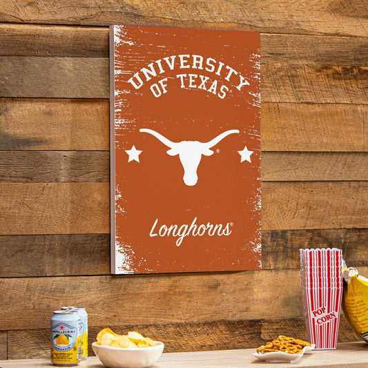 Team Sports America Best Seller - University of Texas Wood Wall Sign, 16x24