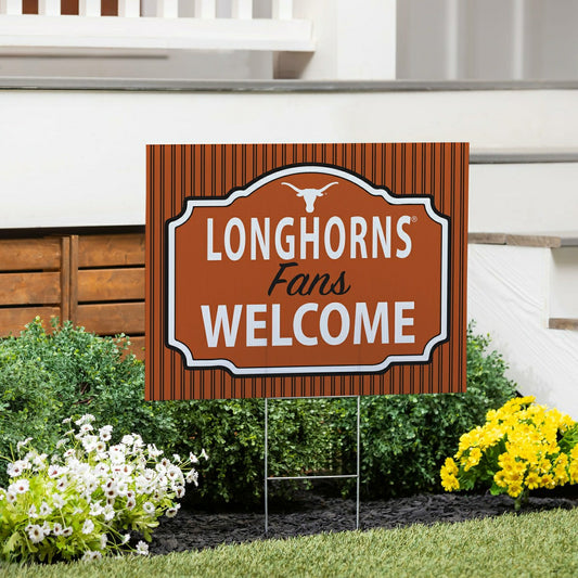 Team Sports America Recommended - University of Texas Coroplast Yard Sign, "Fans Welcome"
