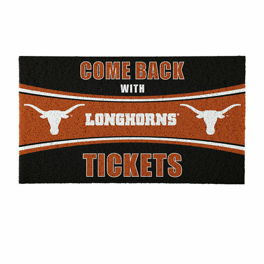 Team Sports America Signature - 28" x 16" PVC Trapper Mat, Come Back with Tickets, University of Texas