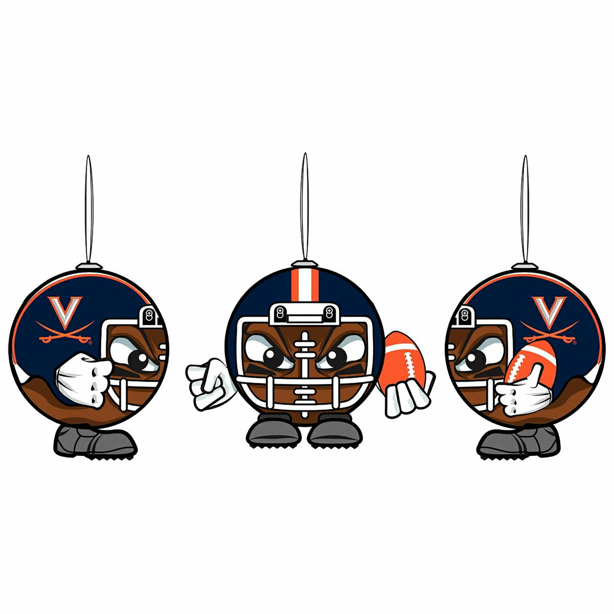 Team Sports America Exclusive - University of Virginia, Ball Head Ornament