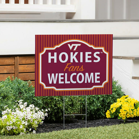 Team Sports America Signature - Virginia Tech Coroplast Yard Sign, "Fans Welcome"