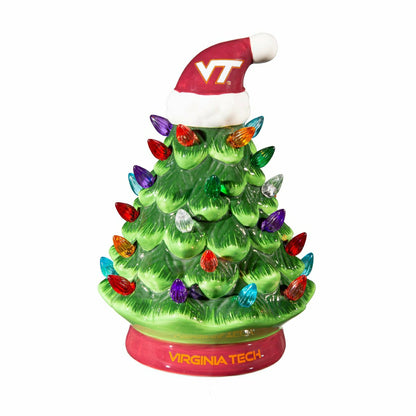 Team Sports America Classic - 8" LED Ceramic Christmas Tree, Virginina Tech