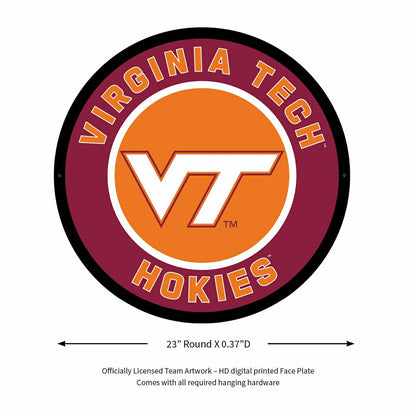 Team Sports America Everyday - LED Wall Decor, Round, Virginia Tech