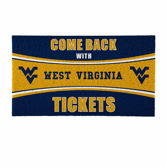 Team Sports America Recommended - 28" x 16" PVC Trapper Mat, Come Back with Tickets, West Virginia Unive
