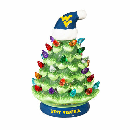 Team Sports America Essential - 8" LED Ceramic Christmas Tree, West Virginia University
