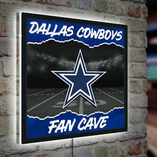 Team Sports America Recommended - Dallas Cowboys 23"H x 23"L LED Wall Decor, Edgelite, Square
