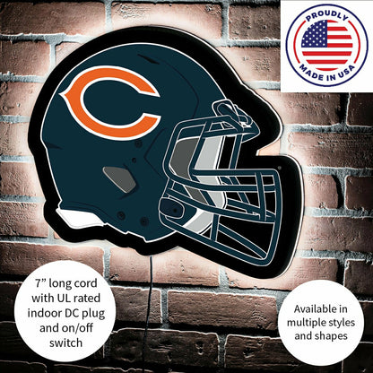 Team Sports America Signature - LED Wall Decor, Helmet, Chicago Bears
