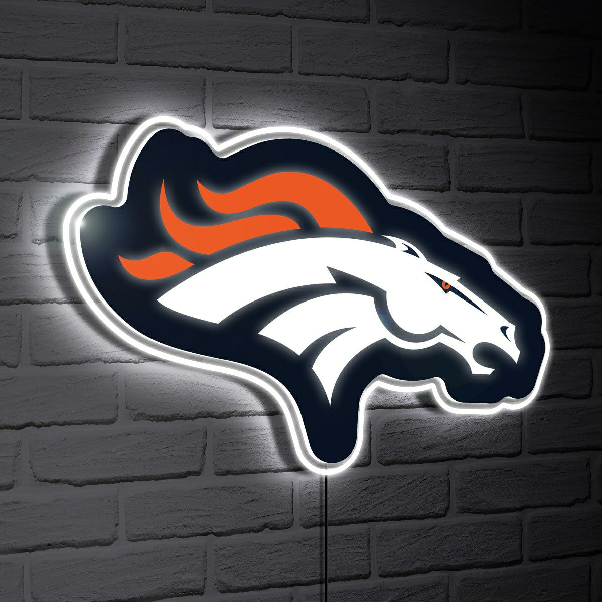 Team Sports America Classic - Denver Broncos LED Wall Decor, Glazelite, Logo