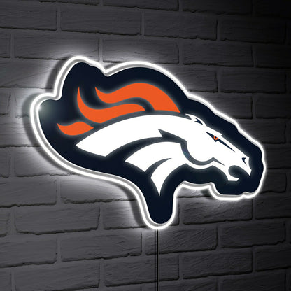 Team Sports America Classic - Denver Broncos LED Wall Decor, Glazelite, Logo
