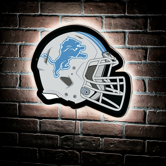 Team Sports America Recommended - LED Wall Decor, Helmet, Detroit Lions