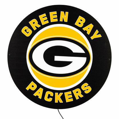 Team Sports America Best Seller - LED Wall Decor, Round, Green Bay Packers