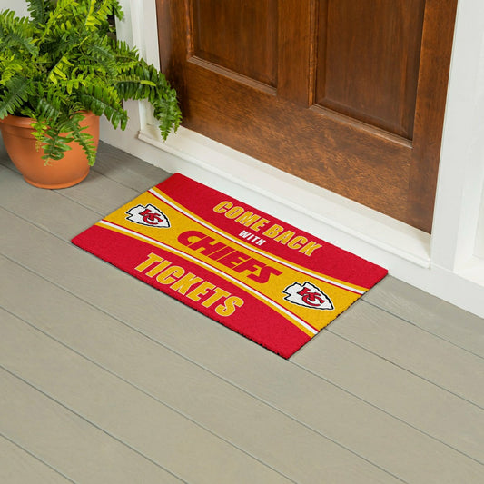 Team Sports America Value - 28" x 16" PVC Trapper Mat, Come Back with Tickets, Kansas City Chiefs